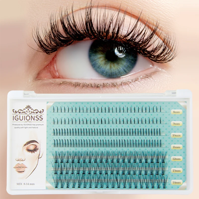 

Оригинальные Фотоэлементы IGUIONSS, сказочные ресницы типа А, дизайн 20D, Смешанная упаковка с изгибом 8-14 мм, 0,07 мм