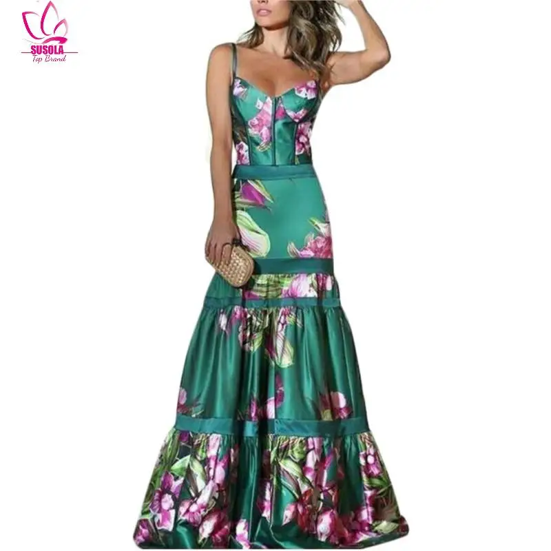 SUSOLA женские летние винтажные элегантные вечерние платья сексуальное
