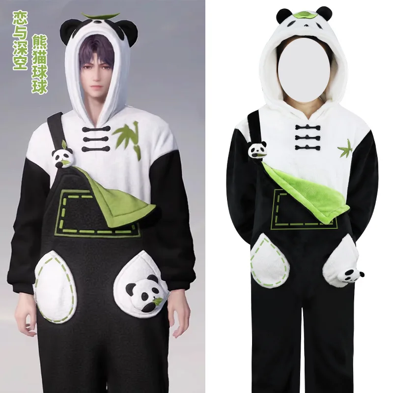 Фото Love And Deep Space Kigurumi Qi Yu Shen Xinghui Qin Che Panda Пижамный костюм Rafayel Zayne Xavier Sylus Косплей Домашняя одежда №3