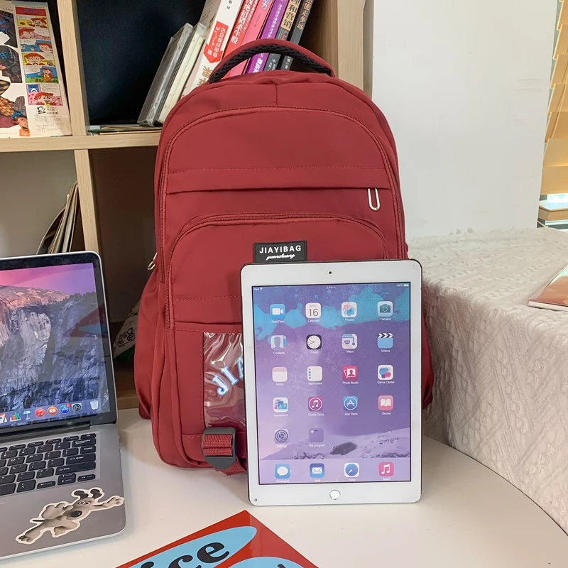 Est Kawaii 100% Waterproof Nylon Transparent PVC Flap Pocket Women School Backpack Girls Schoolbag Casual Bolsa Mochila Bags