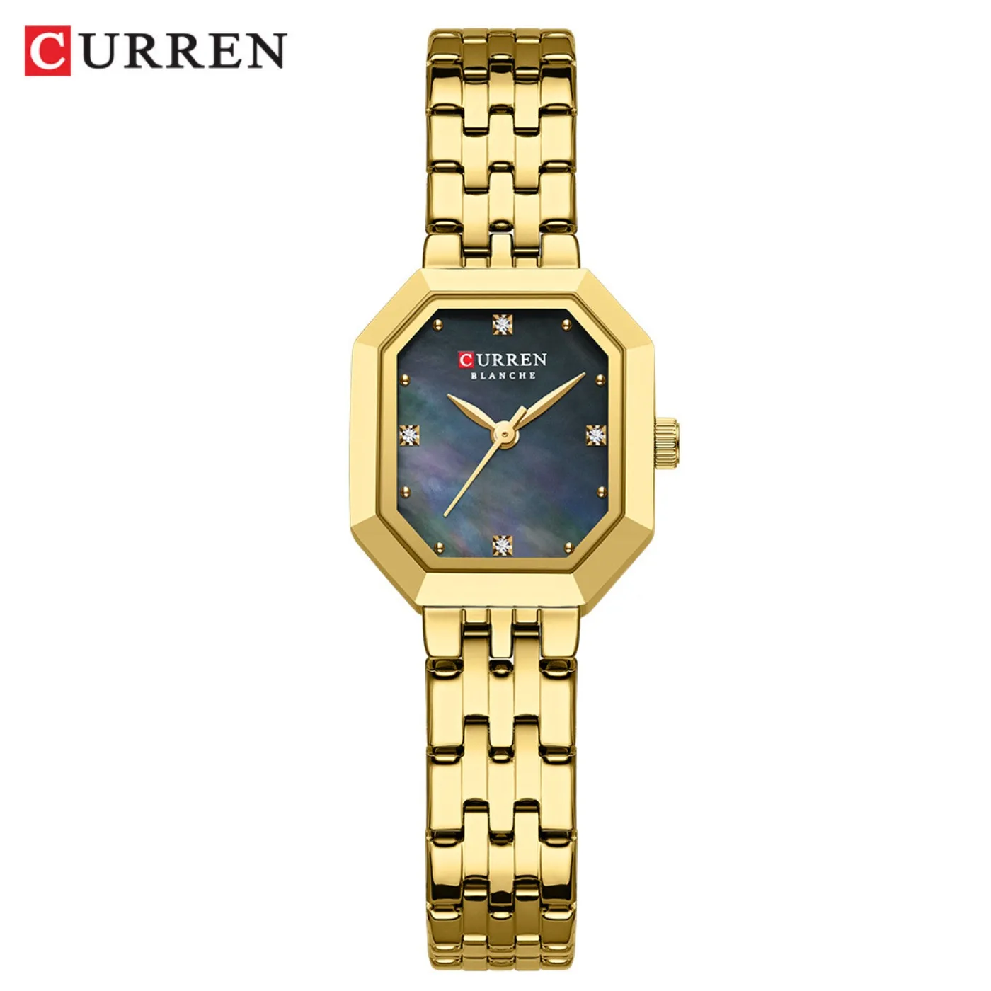 Фото Женские часы CURREN Square из нержавеющей стали, элегантные, простые, модные, подарочные часы в коробке №2