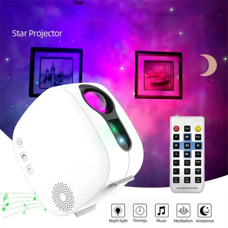 

Nebula Projection Lamp 8w Music Time Function Remote Control bluetooth-compatible Projection Equipment Star Cloud Projector
