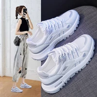 2022 spring new women sneakers girl fashion patchwork lace up casual sport shoes breathable air mesh trainers