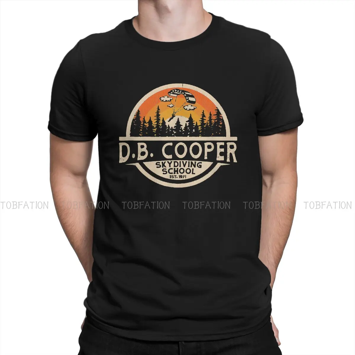 

Skydiving School Hip Hop TShirt DB Cooper Hijack Style Tops Leisure T Shirt Male Short Sleeve Unique Gift Idea
