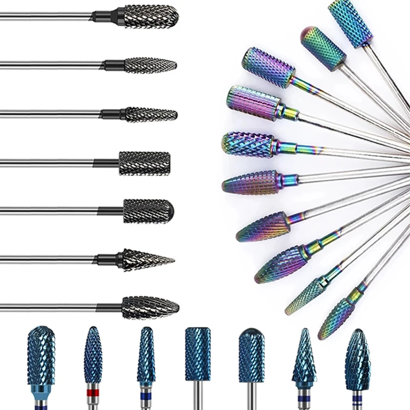 

Carbide Tungsten Nail Bits Milling Cutter Burrs Electric Nail Drill Bit Pedicure Cuticle Clean Tools For Manicure Buffers Drill