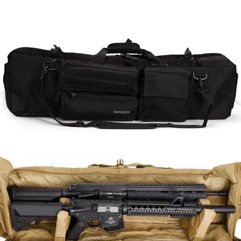 

Tactische Dual Gun Bag Militaire Jacht Sniper Rugzak Dubbele Rifle Carry Jacht Tassen Voor M249 M4A1 M16 AR15