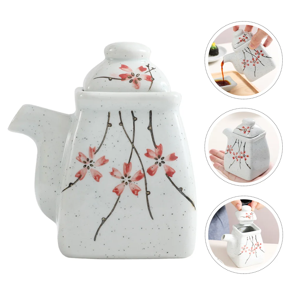 

Sauce Dispenser Ceramic Soy Pot Supply Can Bottle Vinegar Kitchen Sugar Container Salt Shoyu Oil Ceramics Condiment Jar