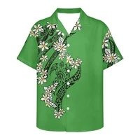 polynesian traditional tribal turtle frangipani print shirts mens short short sleeve button up shirt 2022 mens casual outfit