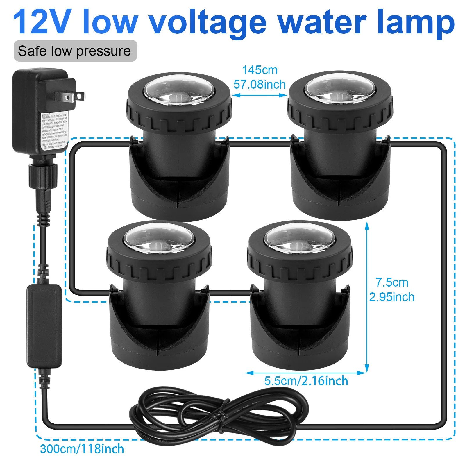 Погружной светильник для бассейна RGB с алюминиевым корпусом светодиодные лампы