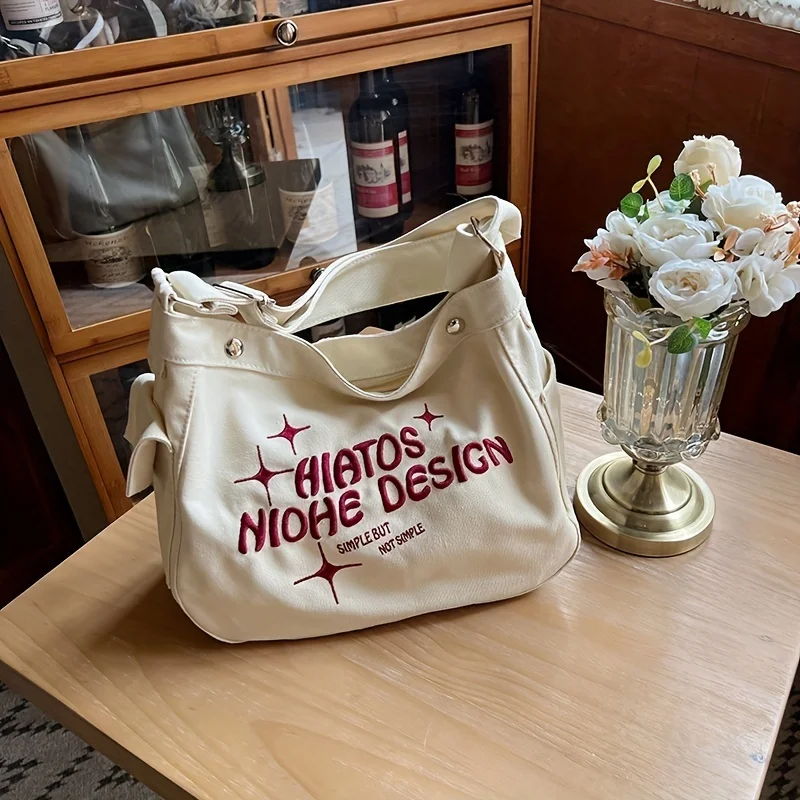 

Denim Women Shoulder Bag Large Capacity Letters Designer Ladies Hand Bag Messenger Big Jeans Female Canvas Casual Crossbody Bags