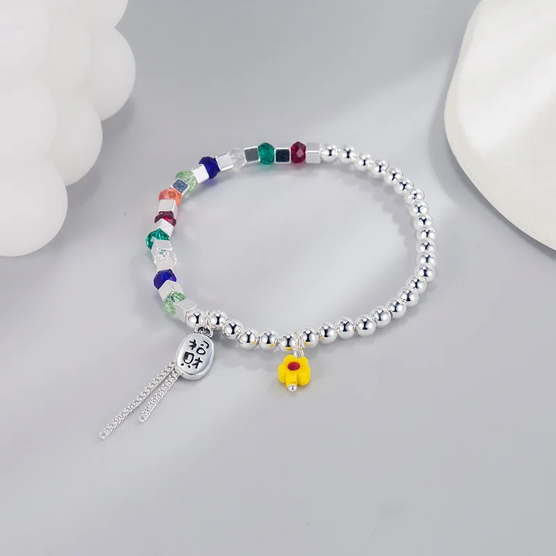 

Женский браслет из серебра 925 пробы, с цветами