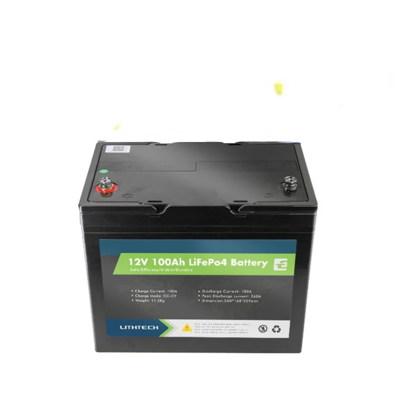 

Lithtech china manufacture free maintenance lithium ion 12v100ah lifepo4 battery with bms and charger