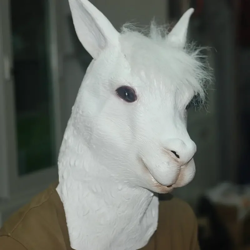 Косплей Альпака Латексная Маска С Капюшоном Анфас Милые Животные Коза Овеца