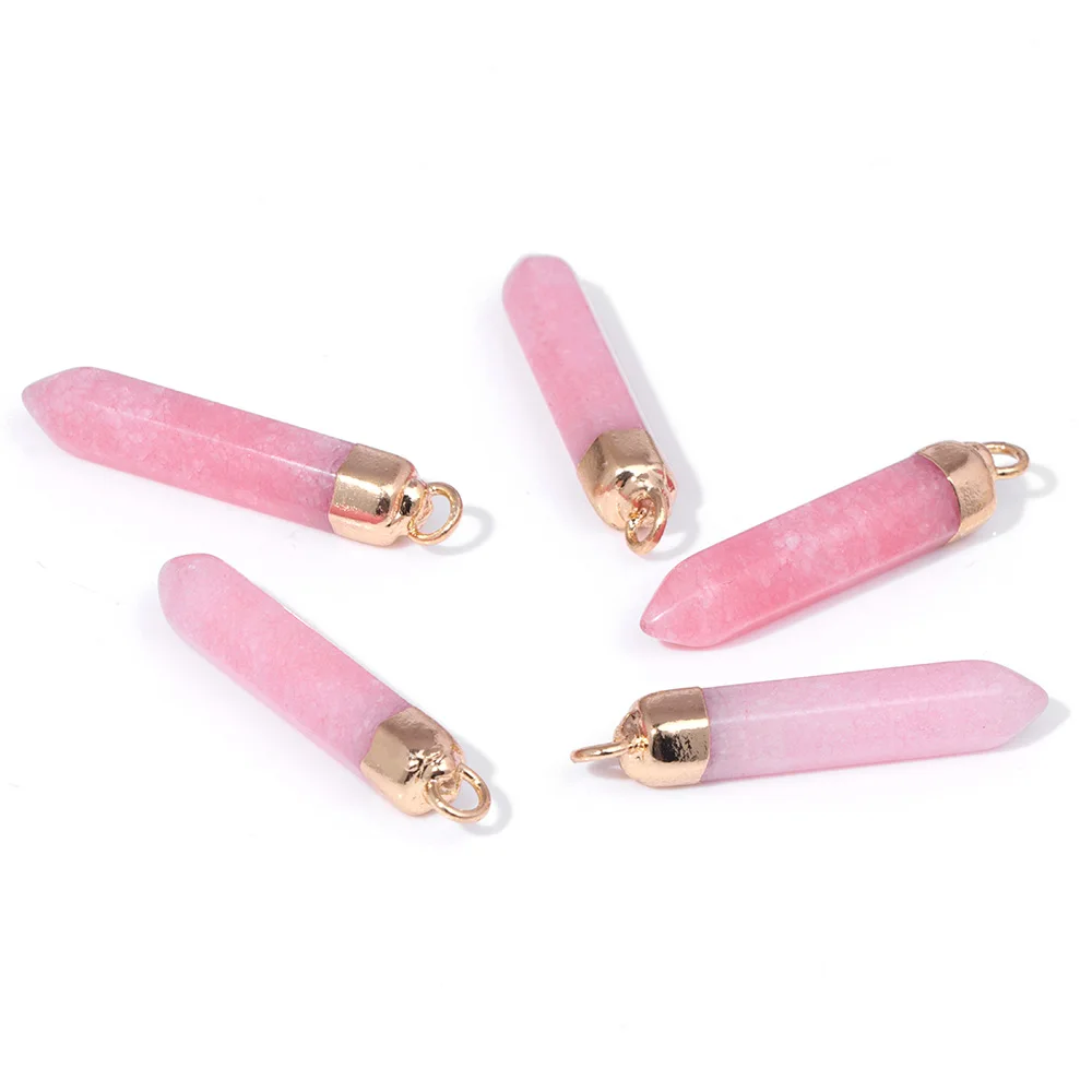 Подвески из натурального халцедона шестигранная цилиндрическая стандартная