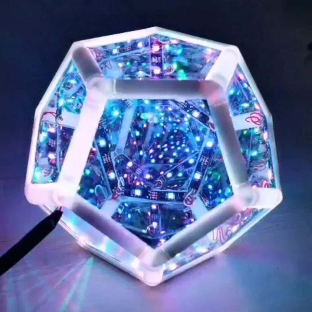 

2022Novelty Infinite Dodecahedron Creative Room Decorative Art Lights Colorful Cool LED Starry Lamp Atmosphere Party Lighting