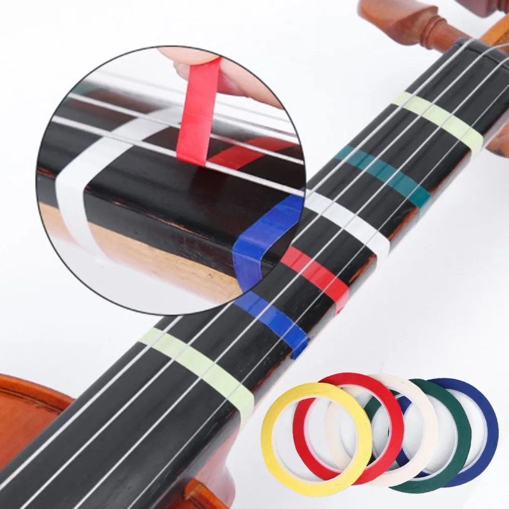 

66m Violin Fingering Tape For Cello Bass Fretboard Positions Finger Guide Stickers Beginner Fiddle Chart Note Tape Marker Tool