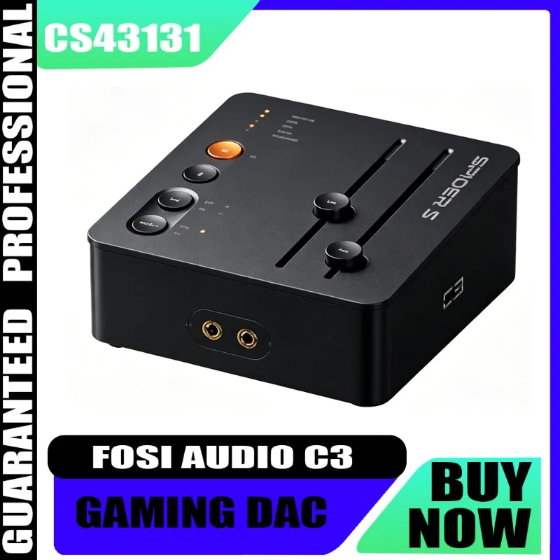 Фото Игровой DAC-усилитель для наушников Fosi Audio C3 с объемным звуком 7.1, чипом CS43131 HiFi, настольный USB DAC для PS5, Switch2, FPS-игроков, ПК №1