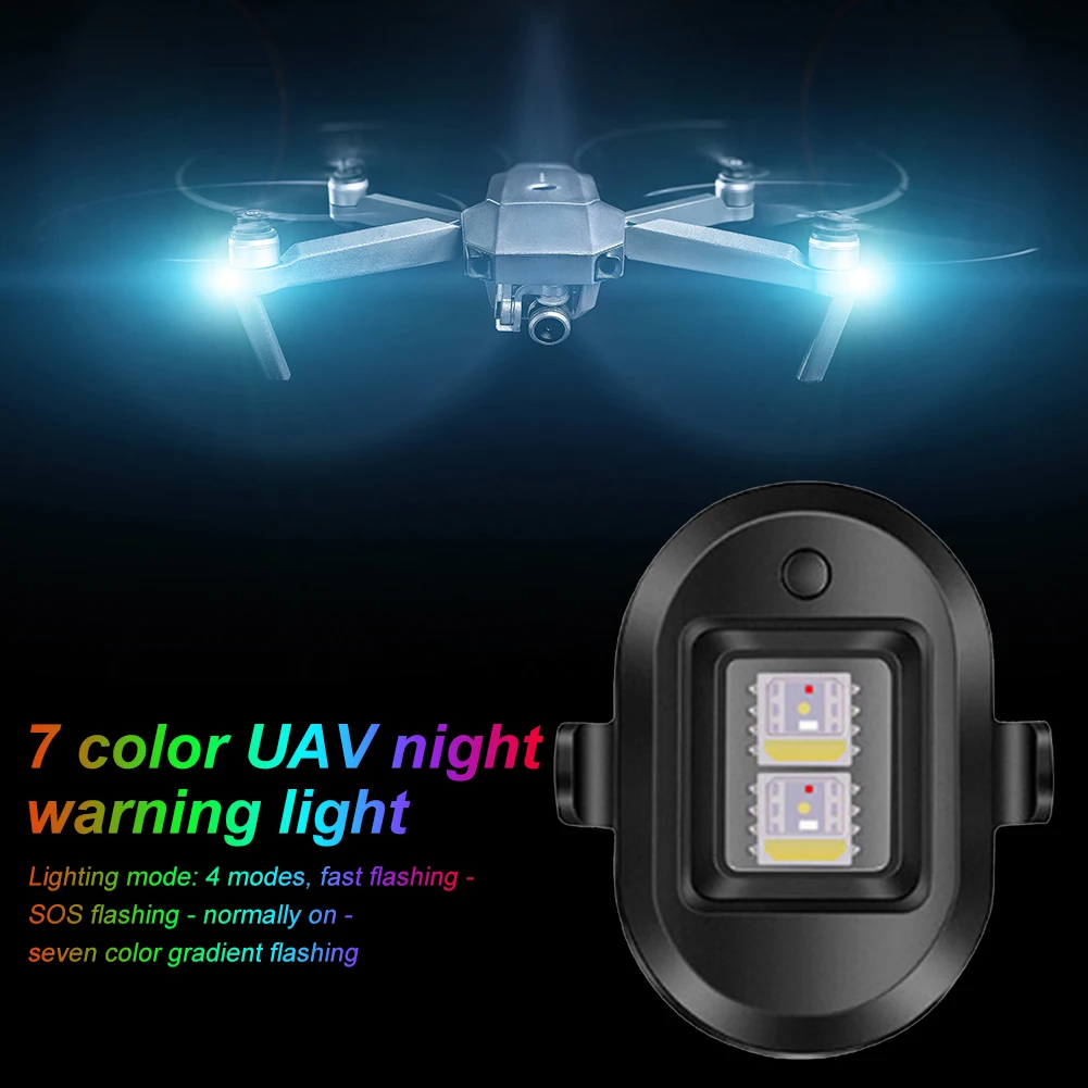 

7 Color Mini Strobe LED Aircraft warning Lights Motorcycle Flashing USB Charging Light Light Anti-Collision Kit Accessories