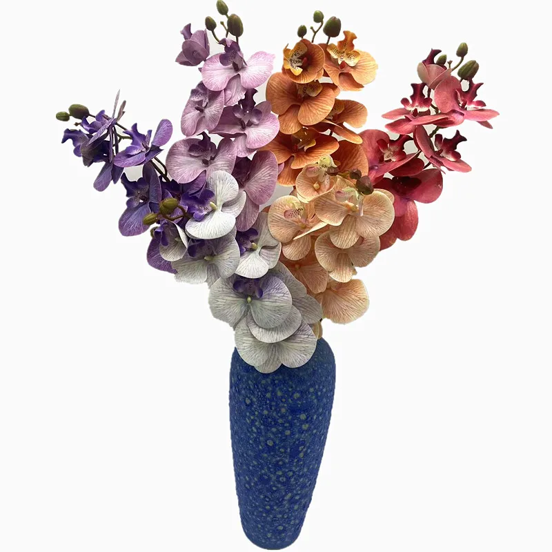 Искусственная бабочка орхидея цветочная ветка 7 головок латексный фаленопсис Real