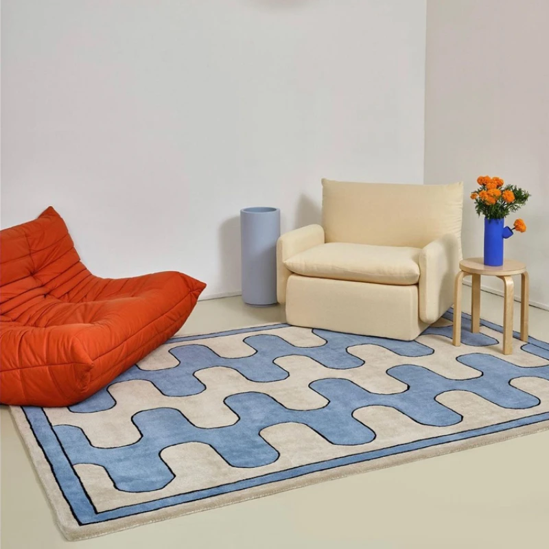 

New Modern Fashion IG Living Room Rug Checkerboard Senior Bedroom Large Area Decorative Carpet Thickening Trendy Art Floor Mat