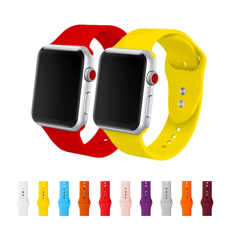 Силиконовый ремешок для Apple Watch Band Series 3 4 5 6 SE 7 iWatch 38 мм 40 41 42 44 45 |