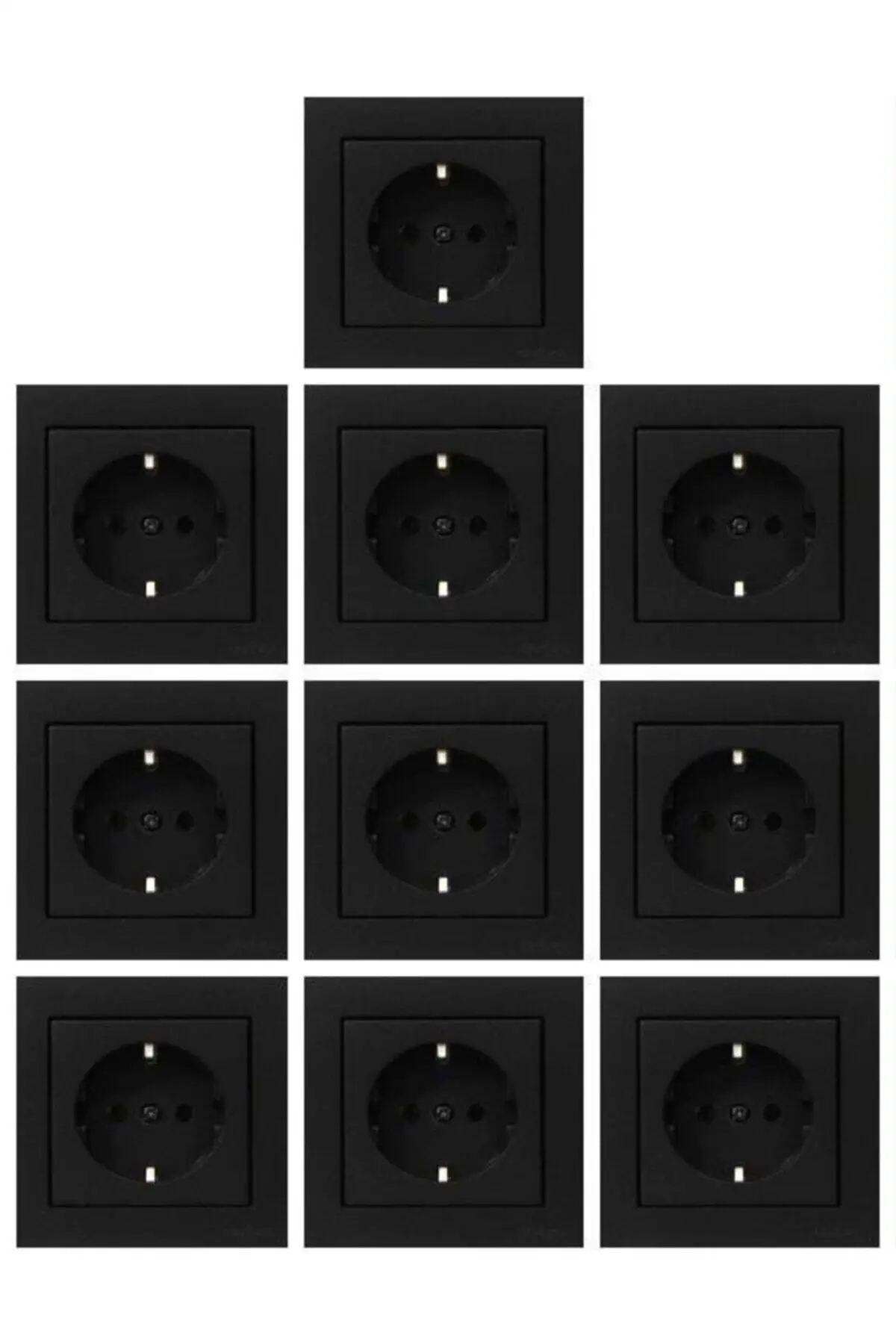 

Black color Grounded Outlet 10 PCs standard plug grounding socket wall panel power socket standard electrical outlet