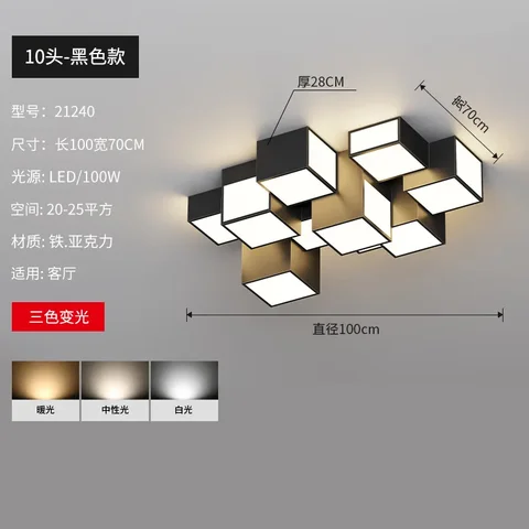 WINZSC Потолочная люстра LED черная белая