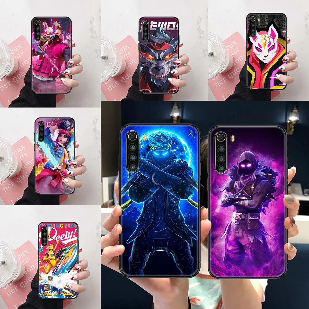

Game F-fortnites Phone Case For Xiaomi Redmi Note 7 8 9 10 7A 8T 9A 9T 9S 10S Pro black tpu back painting bumper art cell cover