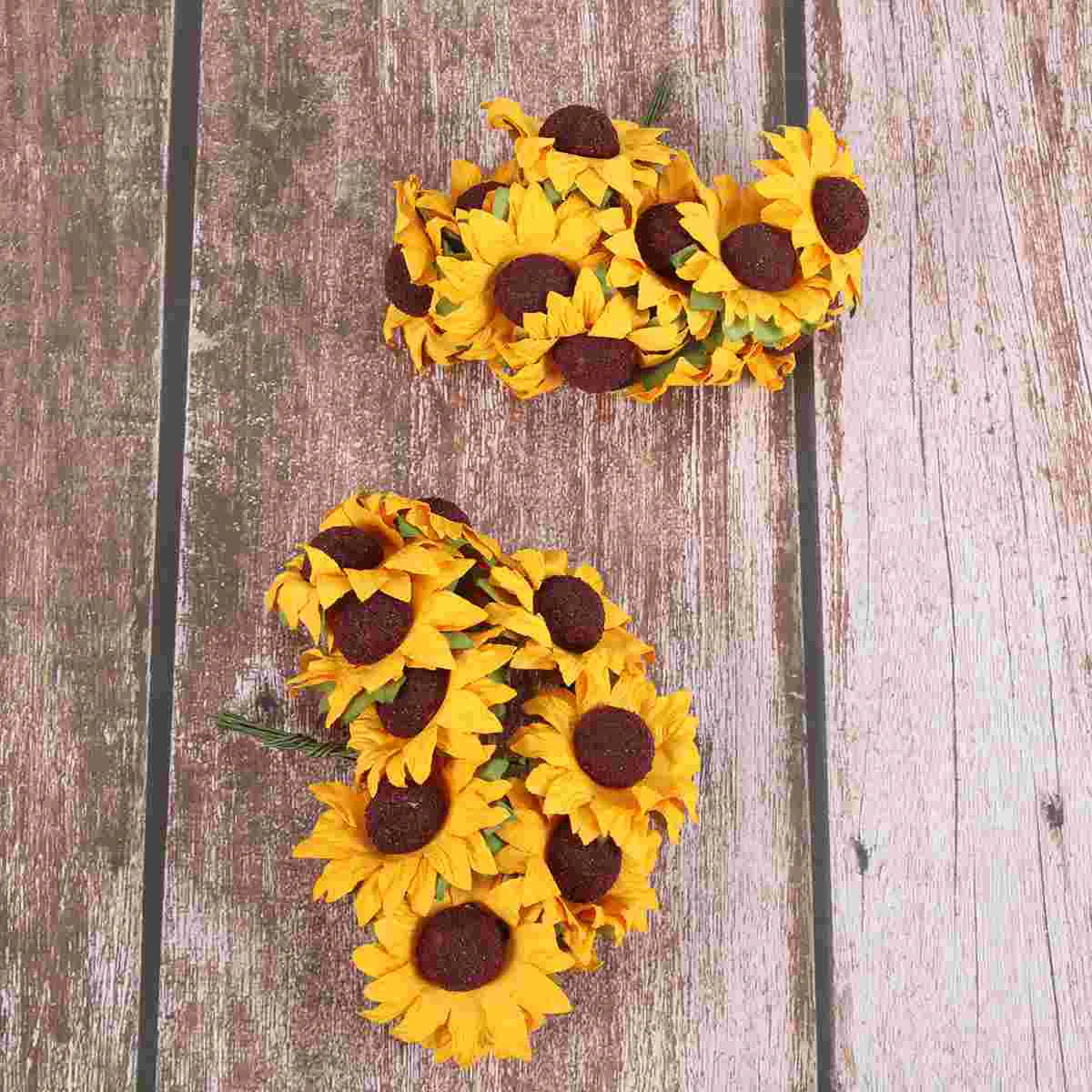 

Sunflower Artificial Sunflowers Flower Flowers Bouquet Fakewedding Decor Paper Silk Faux Heads Simulation Decorations Party