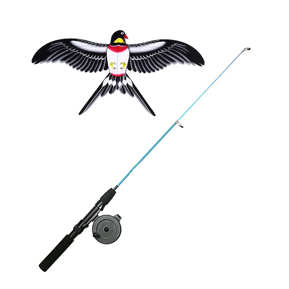 

Cartoon Bird Kite Funny Swallow Bird Kite Kid Easy to Fly Kite with Fishing Pole (Random Color)
