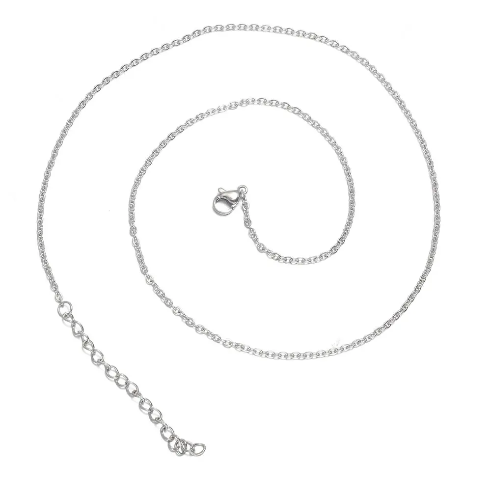

Wholesale Metal Chains Classic Wild Necklace for Women Men Making DIY Jewelry Pendant Necklace Accessories Length 40+5cm