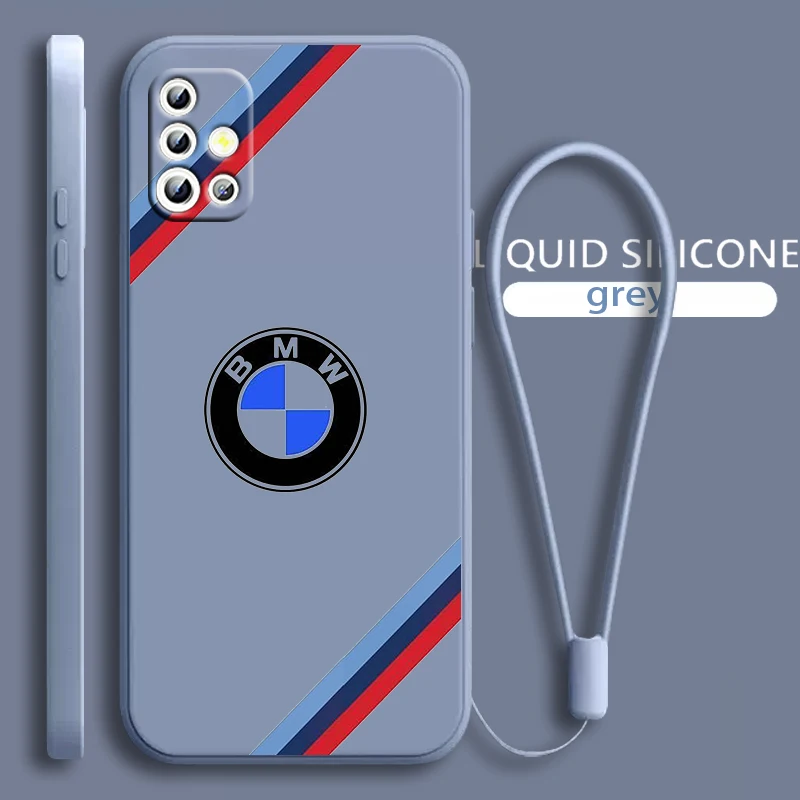 

Bmw Luxury Car For Samsung Galaxy A71 A51 A81 A91 A41 A31 A21S A11 A01 A50 A30 A20S Liquid Rope Soft Phone Case Coque Capa Cover