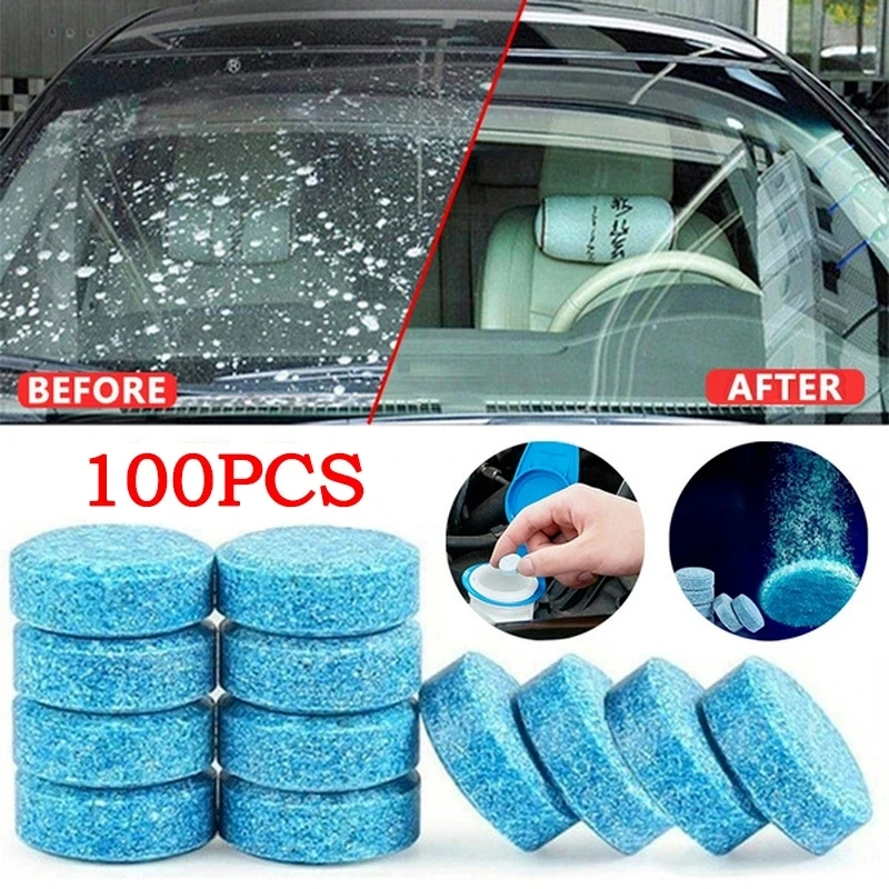 

10pcs/set Car Vehicles Windshield Solid Soap Piece Window Glass Washing Cleaning Paint Protective Foil Effervescent Tablets