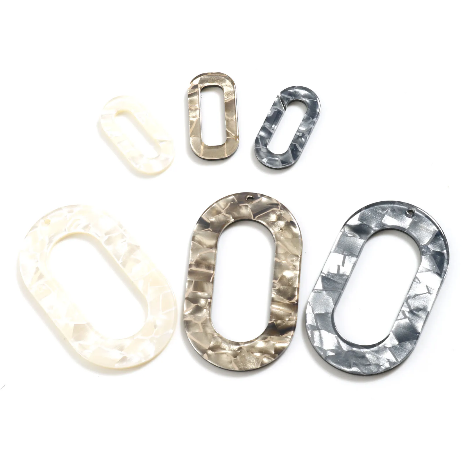 Multicolor Oval Charms Acetic Acid Resin Acetate Acrylic Acetimar Marble Pendants DIY Making Necklace Women Jewelry Gifts,5PCs