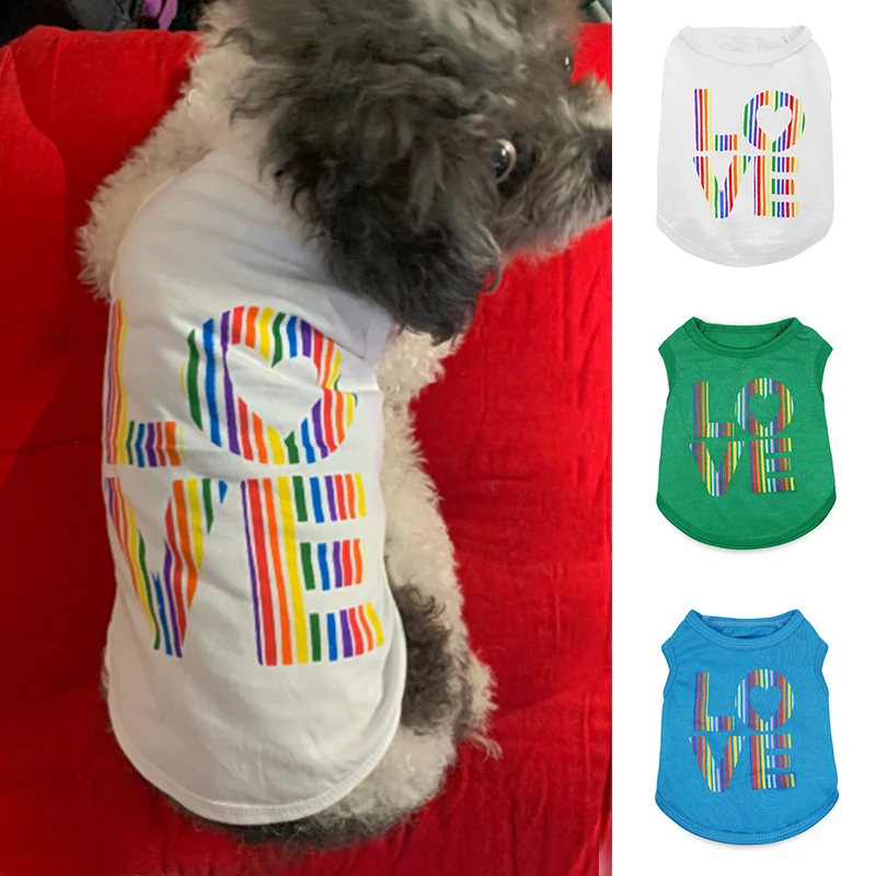 

Хлопковый жилет для домашних питомцев, майка без рукавов для маленьких собак, кошек, щенков, Милый Летний Тонкий костюм с надписью, повседне...