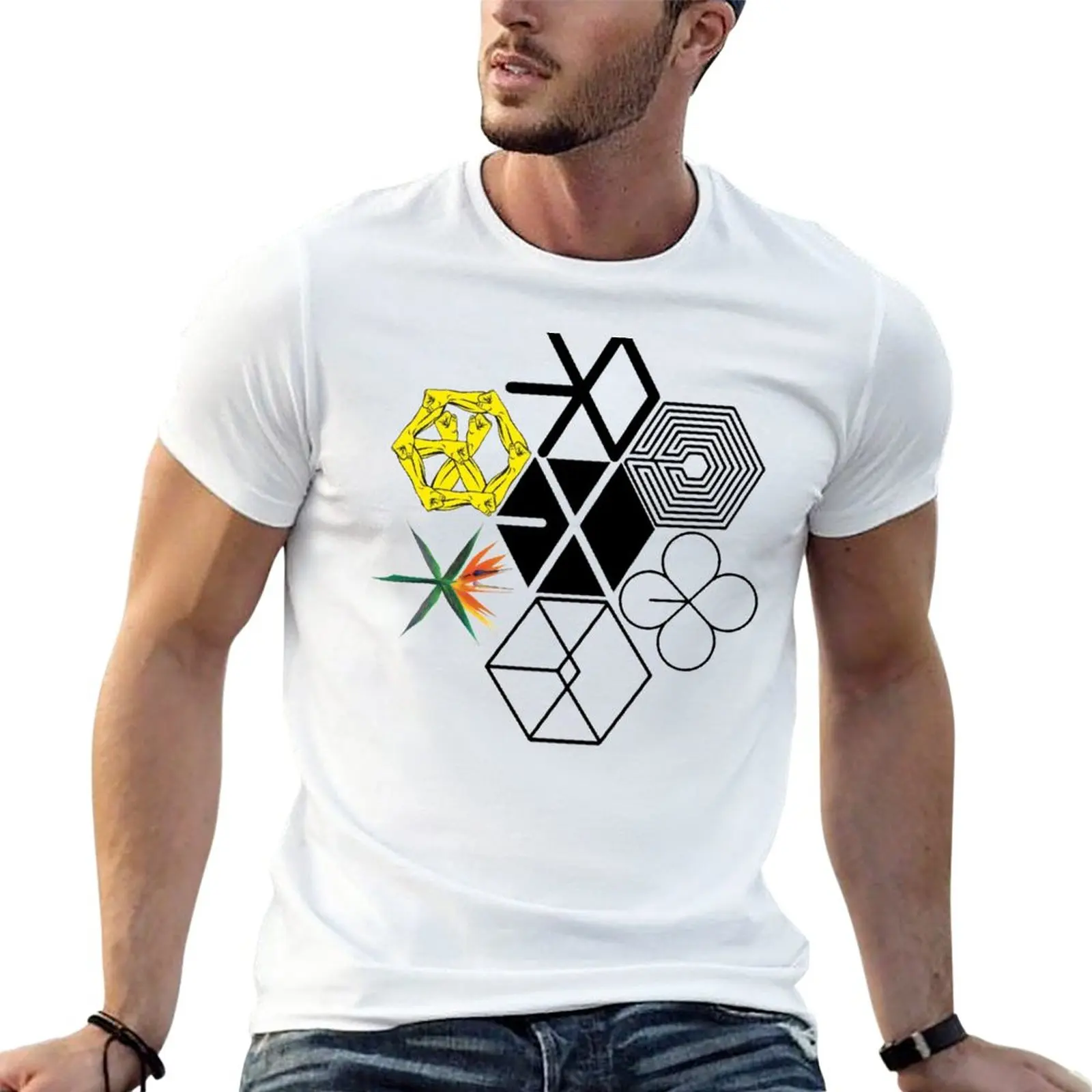 Футболка EXO с логотипами аниме топы мужские футболки Чемпион