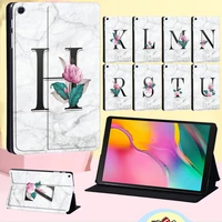 tablet cover case for samsung galaxy tab s6 lite 10 4 p610 p615tab s5e t720 t725 10 5 white marble 26 letters shell stylus