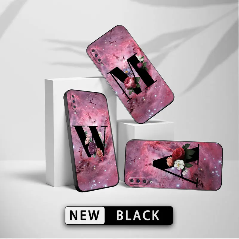 

Pink Letter Square Liquid Silicone Phone Case For Samsung Galaxy A10 A12 A14 A20S A21S A22 5G A23 A30 A31 A32 A33 A42 5G Cover