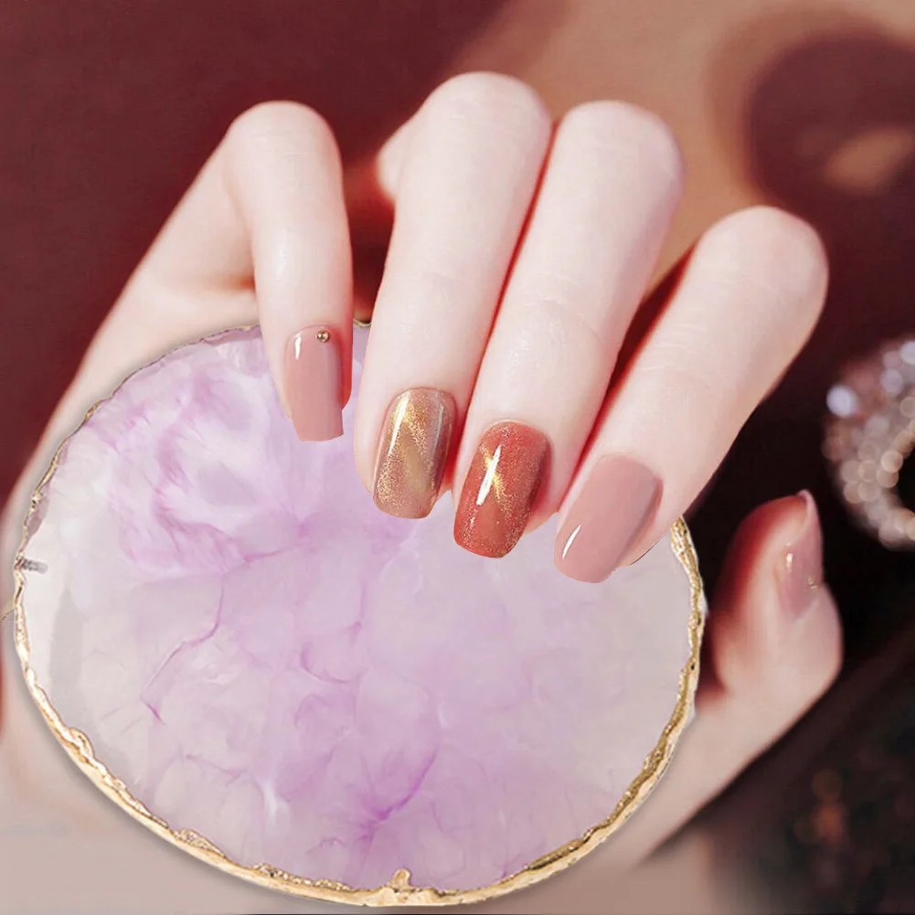 

Colorful Palette Natural Resin Stone Palette For Nail Art Display Gel Polish Varnish Color Shows Shelf Manicure Display Tool