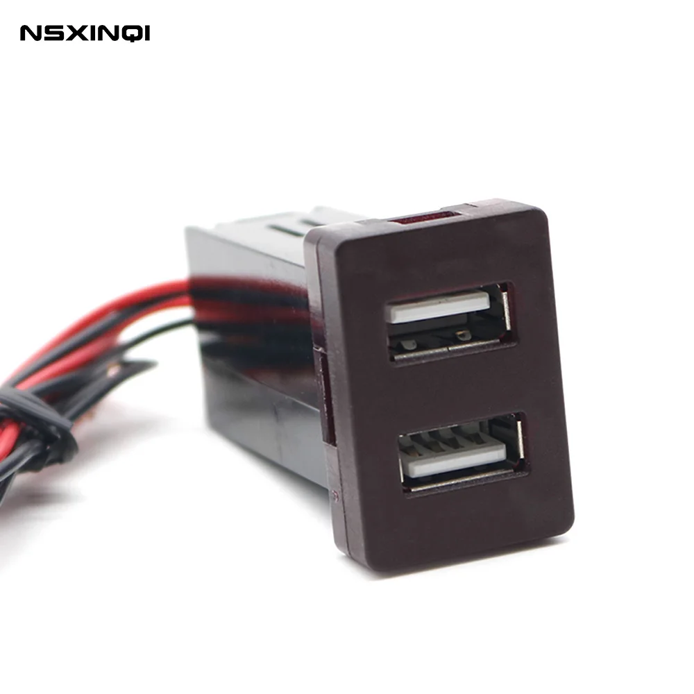 

NSXINQI 1 шт. двойное автомобильное зарядное устройство USB QC3.0, автомобильное зарядное устройство, разъем 12 В 24 В, адаптер питания для зарядки телефона для Toyota TS-02-2U