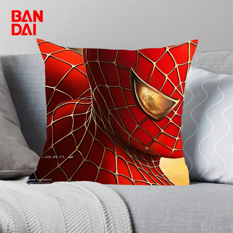 

Kawaii Spiderman Throw Pillow Covers for Bed Pillows Car Sofa Cushion Cover Short Plush Pillowcase Cushions Decorative Body 45cm