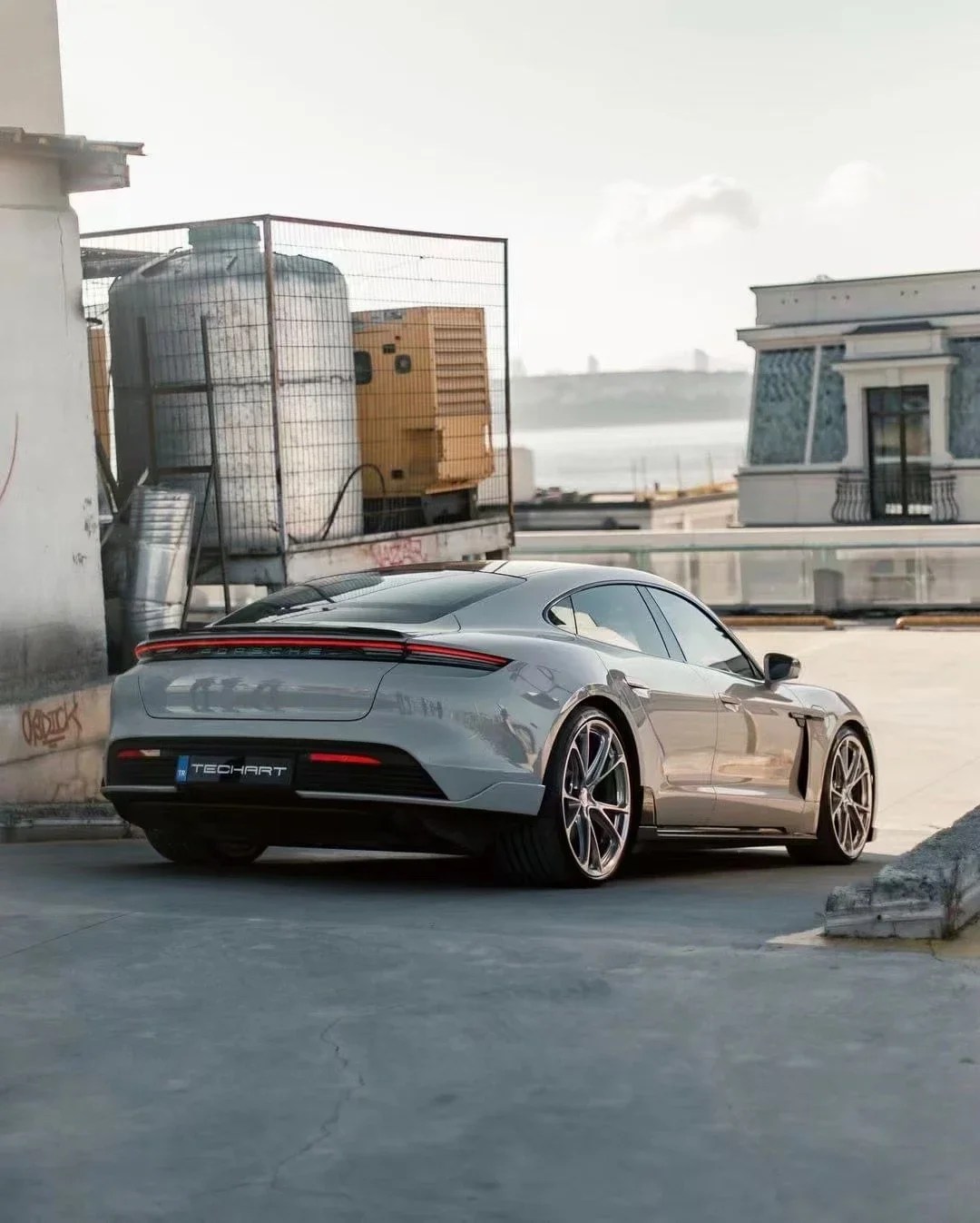 YICKU Высококачественный комплект кузова для Porsche Taycan Upgrade Techart Style Body Kit Передняя