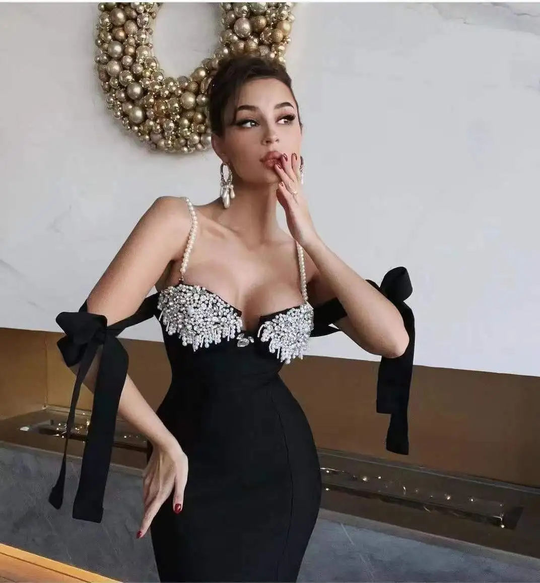 Sexy Bodycon Evening Dresses for Women 2022 Club Party Prom Designer Female Clothes Elegant Formal Ceremony Birthday Outfits