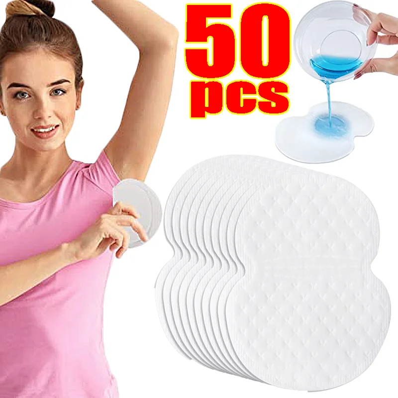 

50pcs Underarm Pads Dress Clothing Perspiration Absorb Pads Invisible Armpit Care Sweat Absorbent Pads Deodorant for Women Men