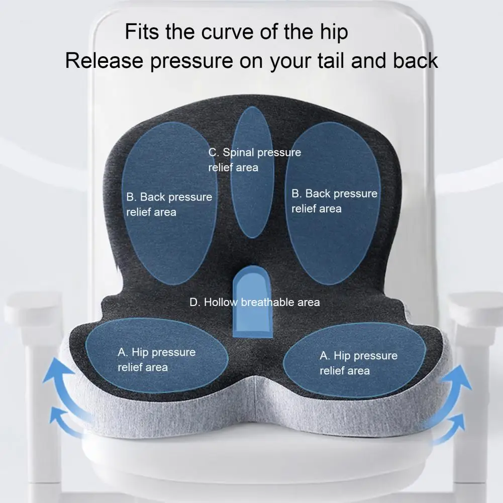 Подушка на сиденье нескользящая подошва поддерживающая талию с эффектом памяти