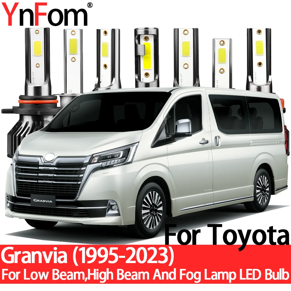 YnFom для Toyota Granvia 1995-2023 специальный набор ламп для передних фар ближнего света, дальнего света, противотуманных фар, автомобильные аксессуары