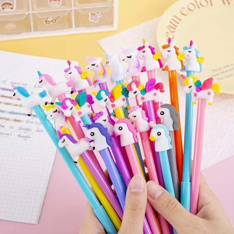 

Гелевые ручки Kawaii Cartoon Unicorn 0.5 мм черные 20 шт.
