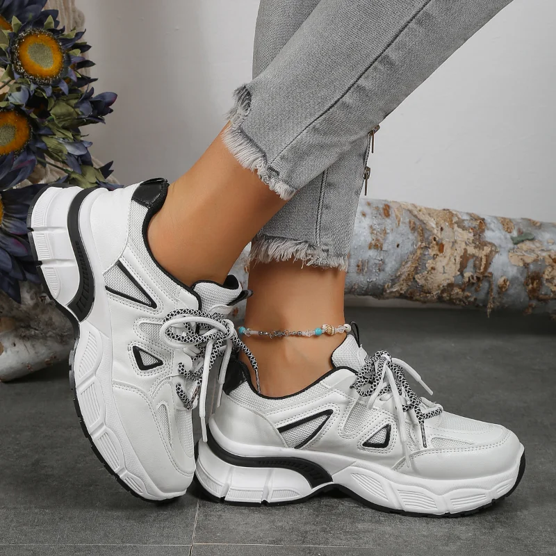 

Осенние повседневные женские кроссовки 2023, Женская дышащая сетчатая прочная теннисная Обувь На Шнуровке Для улицы