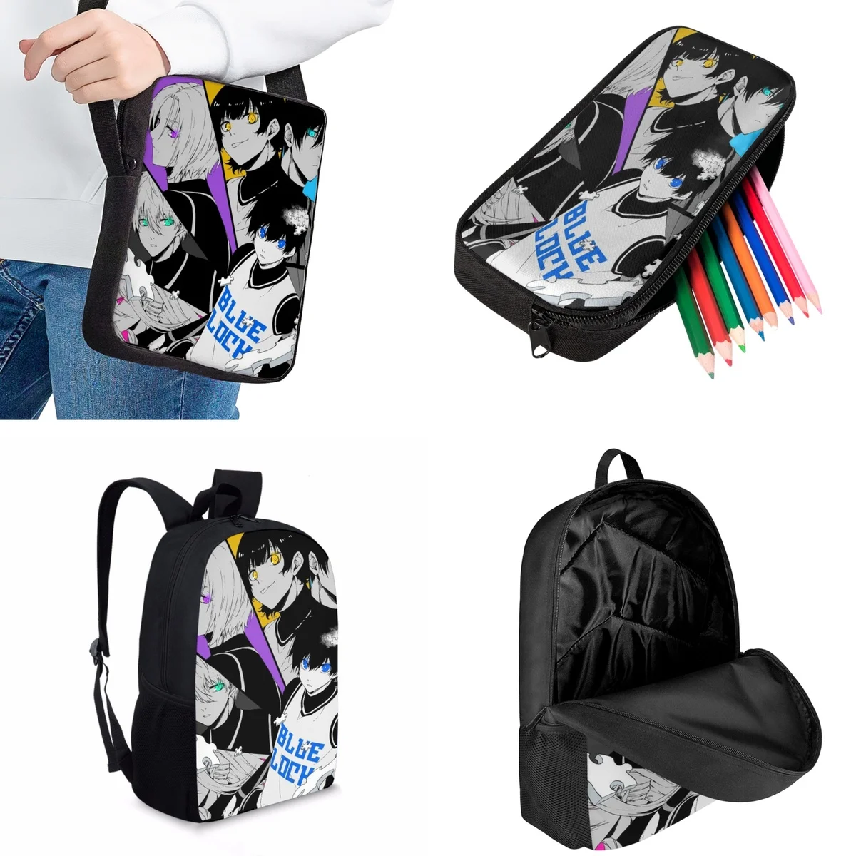 Jackherelook Children's Cartoon Backpacks Anime BLUE LOCK Fashion Boys School Sports Book Bags Leisure Kids Travel Bags Knapsack