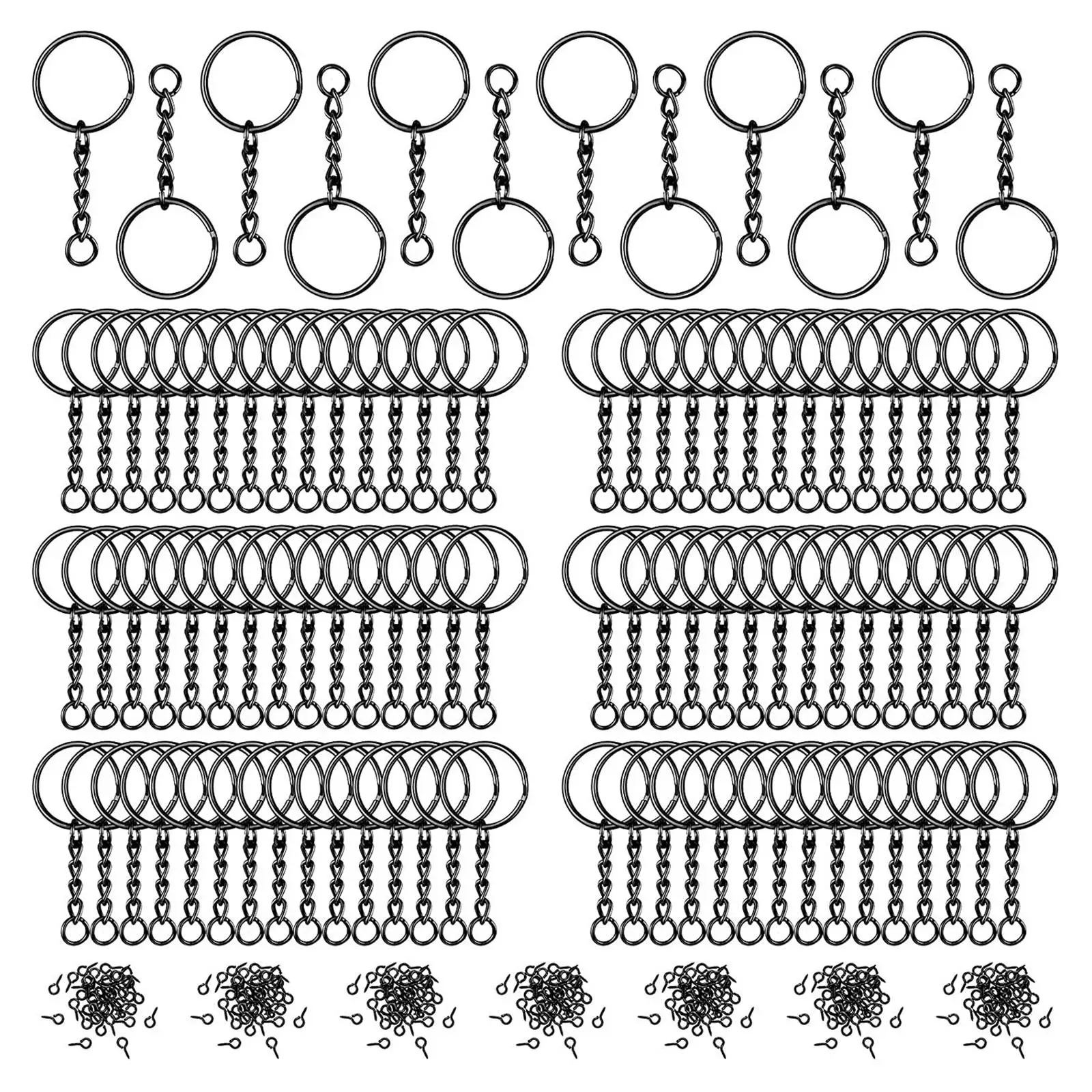 

360Pcs Split Key Chain Rings with Chain Key Ring and Open Jump Rings Bulk for Crafts DIY 1 Inch/25mm